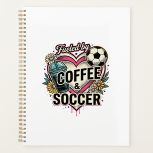 Fuelled By Coffee And Soccer Vintage Shirt Design_ Planner