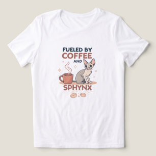 Fuelled by Coffee and Sphynx Cat Art Tri-Blend Shirt