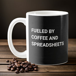 Fuelled By Coffee and Spreadsheets - Black Gradien Mug