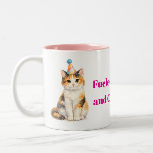 Fuelled by Coffee Calico Cat Pet Two-Tone Coffee Mug