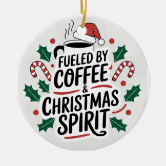 Fuelled by Coffee & Christmas Spirit — Funny Chris Ceramic Tree Decoration