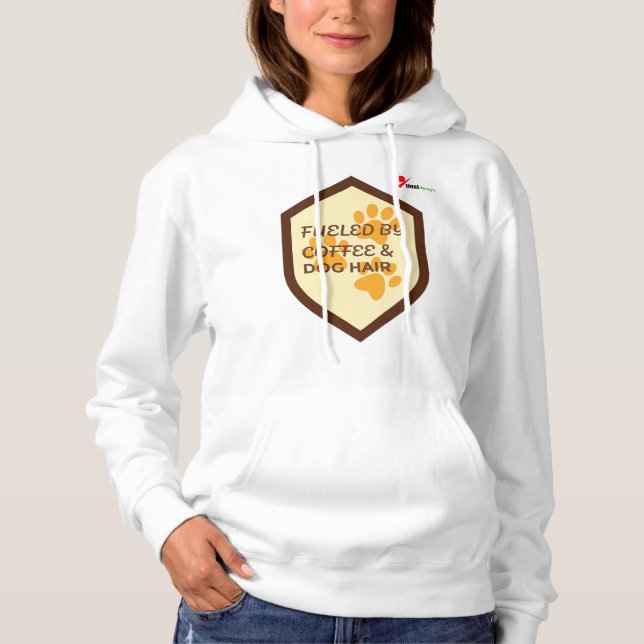 Fuelled by Coffee & Dog Hair – Funny Pet lover Hoodie (Front)