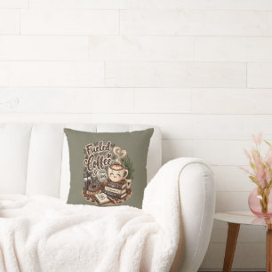 Fuelled by Coffee & Good Vibes – Cute Coffee Lover Cushion