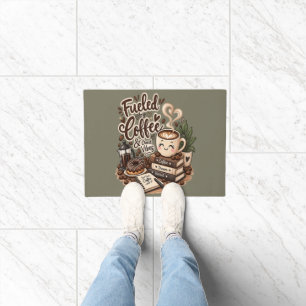 Fuelled by Coffee & Good Vibes – Cute Coffee Lover Doormat