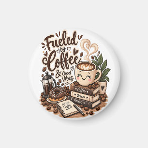 Fuelled by Coffee & Good Vibes – Cute Coffee Lover Magnet