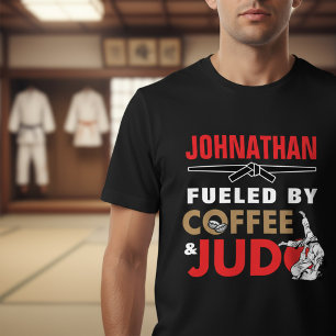 Fuelled by Coffee & Judo Funny Cool Tri-Blend Shirt