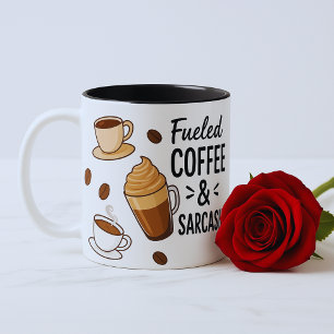 Fuelled by Coffee & Sarcasm Mug – Funny Gift