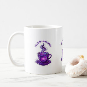 Fuelled by Cosmic Energy Galaxy Coffee Cup Sticker