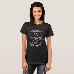 Fuelled by Crystals and Coffee Black Halloween T-Shirt