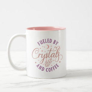 Fuelled by Crystals and Coffee Fun Halloween Two-Tone Coffee Mug