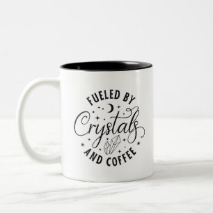 Fuelled by Crystals and Coffee Fun Halloween Two-Tone Coffee Mug