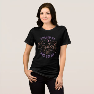 Fuelled By Crystals And Coffee Halloween Witch Tri-Blend Shirt