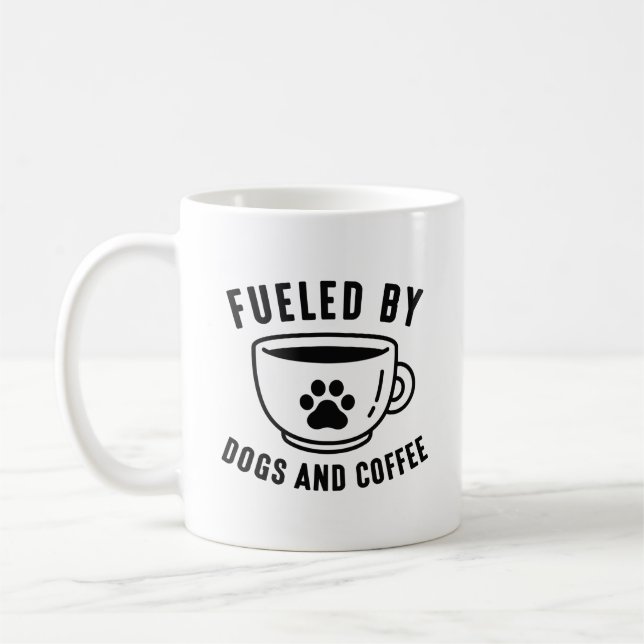 Fuelled By Dogs And Coffee Coffee Mug (Left)