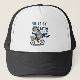 Fuelled By Eating All The Things Racoon Cycling Trucker Hat