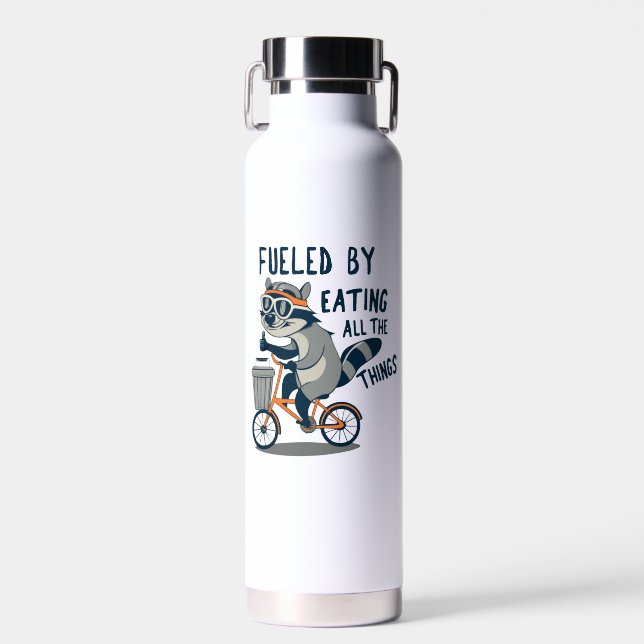 Fuelled By Eating All The Things Racoon Cycling Water Bottle (Front)