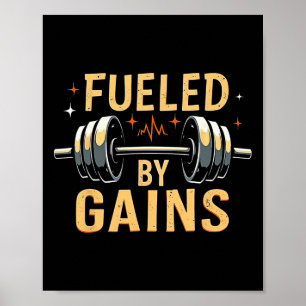Fuelled By Gain Bodybuilding Gym  Poster