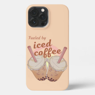 fuelled by iced coffee. iced coffee lovers gift iPhone 13 pro max case