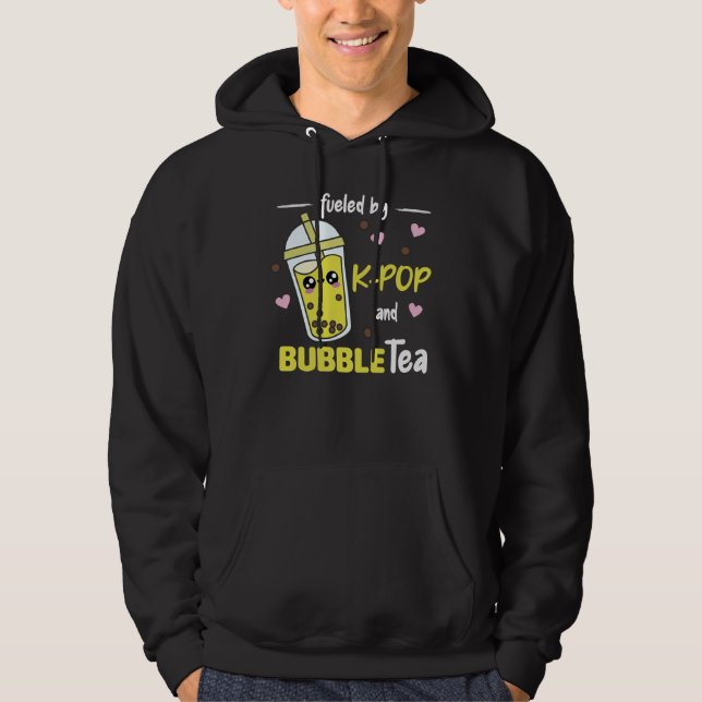 Fuelled By K-Pop And Bubble Tea Kawaii Boba Tea Hoodie (Front)