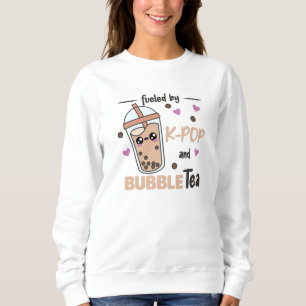 Fuelled By K-Pop And Bubble Tea Kawaii Boba Tea Sweatshirt
