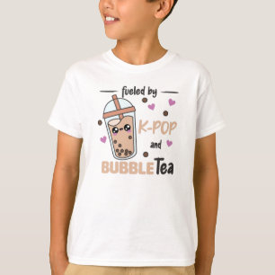 Fuelled By K-Pop And Bubble Tea Kawaii Boba Tea T-Shirt