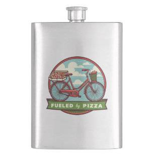 Fuelled By Pizza Bike Hip Flask