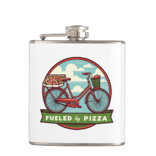 Fuelled By Pizza Bike Hip Flask