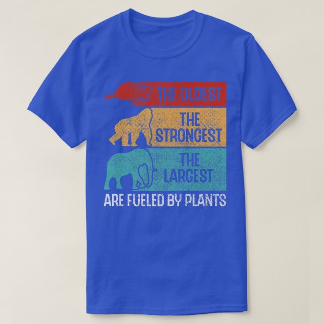 Fuelled By Plants Turtle Gorilla Elephant Vegan Ve T-Shirt (Design Front)