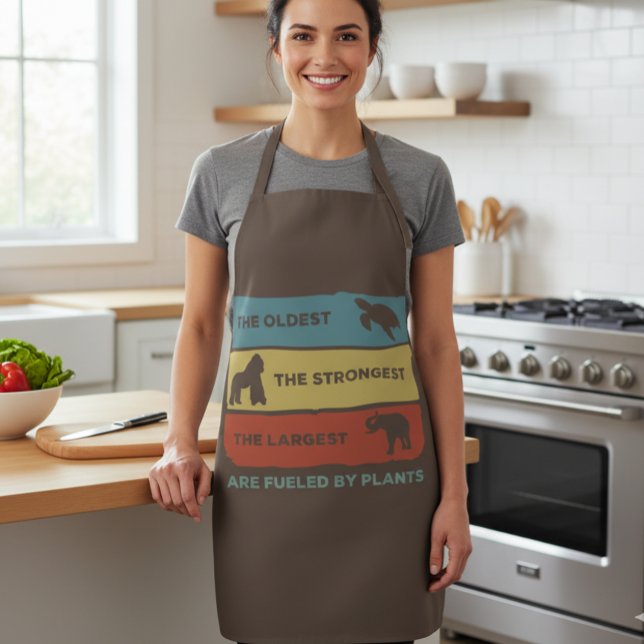 Fuelled by Plants Vegan Vegetarian Retro   Apron (Creator Uploaded)