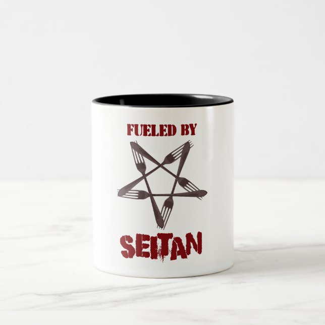 Fuelled by Seitan Two-Tone Coffee Mug (Center)