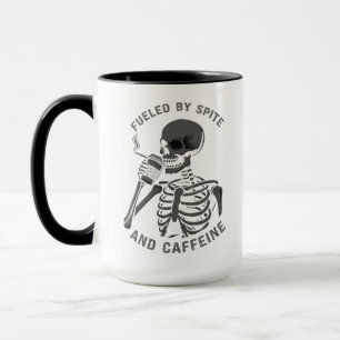 Fuelled by Spite and Caffeine Skeleton Coffee Love Mug