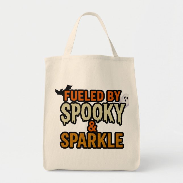 Fuelled by Spooky & Sparkle Halloween Tote Bag (Front)