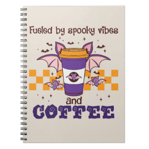 Fuelled By Spooky Vibes and Coffee – Halloween Bat Notebook