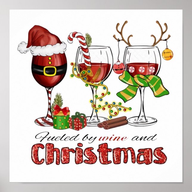 Fuelled by Wine and Christmas Poster (Front)