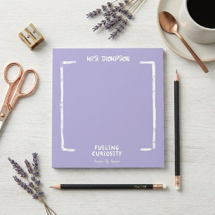 Fuelling Curiosity Personalised Teacher Lavender Notepad