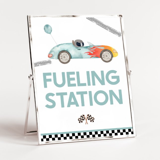 Fuelling Station Race Car Birthday Party Sign (Creator Uploaded)