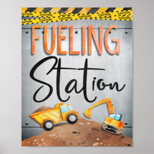 Fuelling Station Sign Construction Party Decor