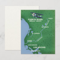 Fuerte River Sinaloa, Mexico travel map