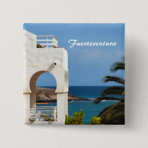 Fuerteventura Coastal Travel Art 15 Cm Square Badge