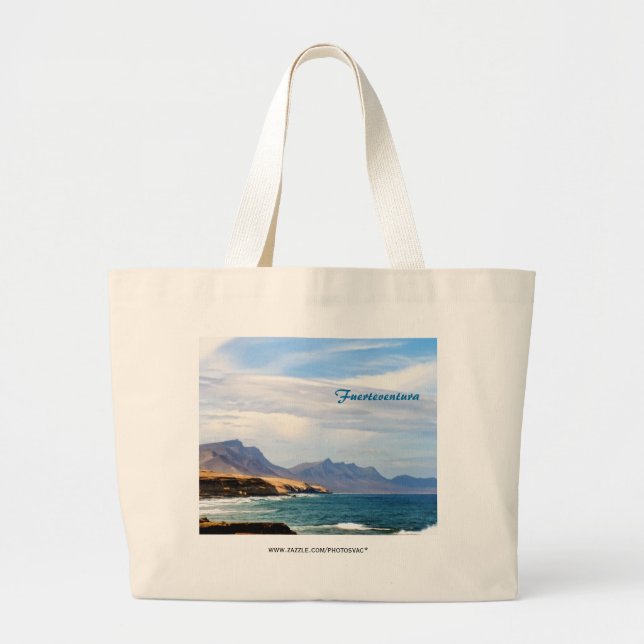 Fuerteventura, painting effect large tote bag (Front)
