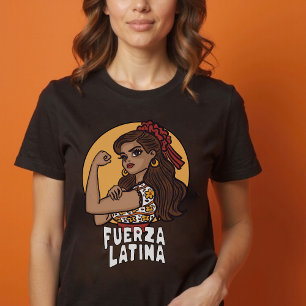Fuerza latina hand drawn spanish shirt for her