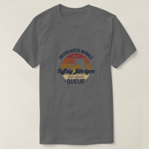 Fuffzig Jdhriger mit Queue Billiard Snooker 50th T-Shirt