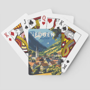 Fugen Austria Illustration Travel Art Vintage Playing Cards