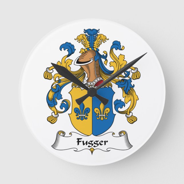 Fugger Family Crest Round Clock (Front)