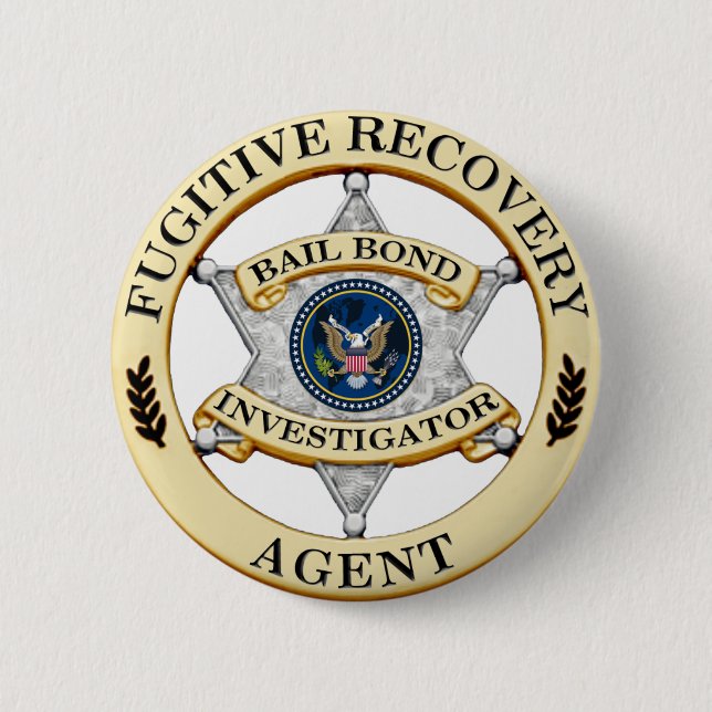 Fugitive Recovery Agent 6 Cm Round Badge (Front)
