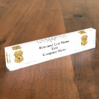 FUGITIVE RECOVERY AGENT BADGE DESK NAME PLATE