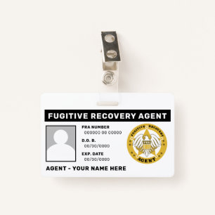FUGITIVE RECOVERY AGENT Badge ID Badge