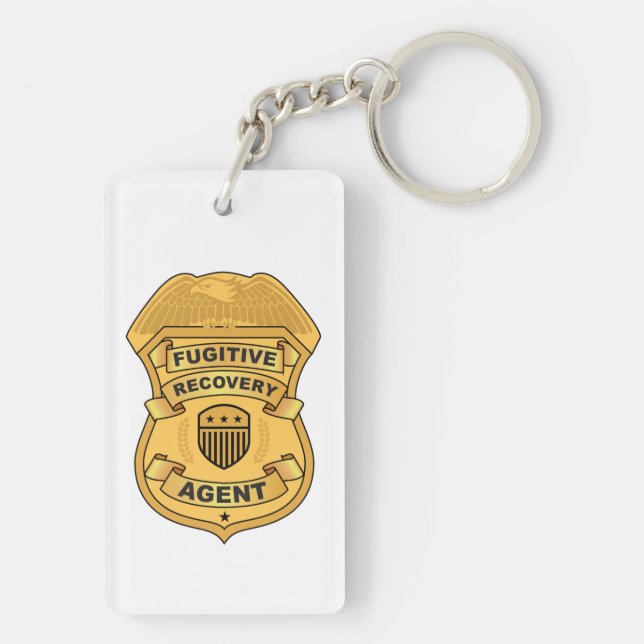 FUGITIVE RECOVERY AGENT BADGE KEY RING (Back)