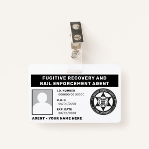 FUGITIVE RECOVERY & BAIL ENFORCEMENT AGENT BADGE ID BADGE