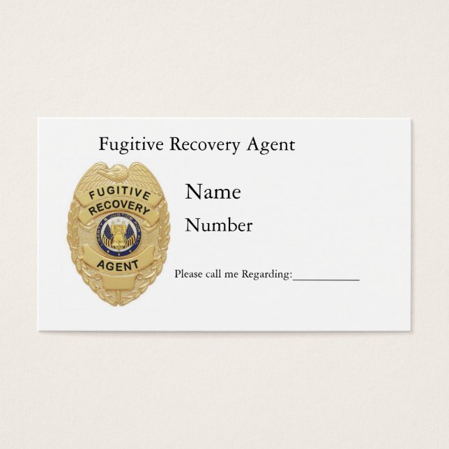 FUGITIVE RECOVERY CARDS (Front)