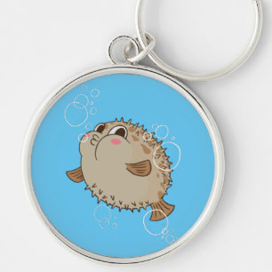 Fugu Sea Life Cartoon Design Key Ring